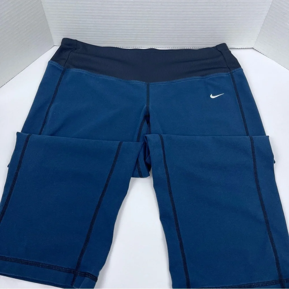 Nike Women's Fit-Dri Blue Capri Elastic Waist Leggings 337859 Size M; Activewear